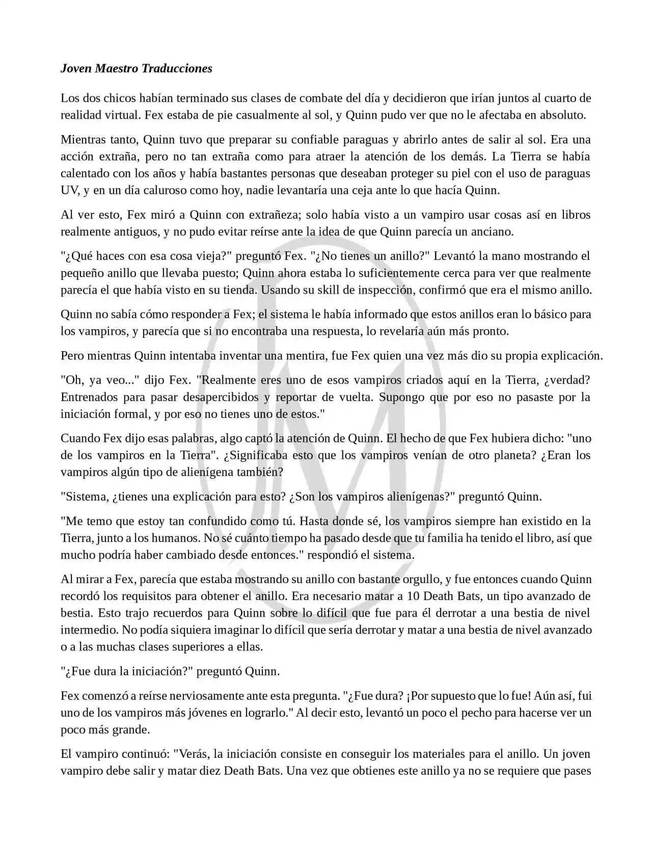 Read My Vampire System (Novela) ES Manga Online