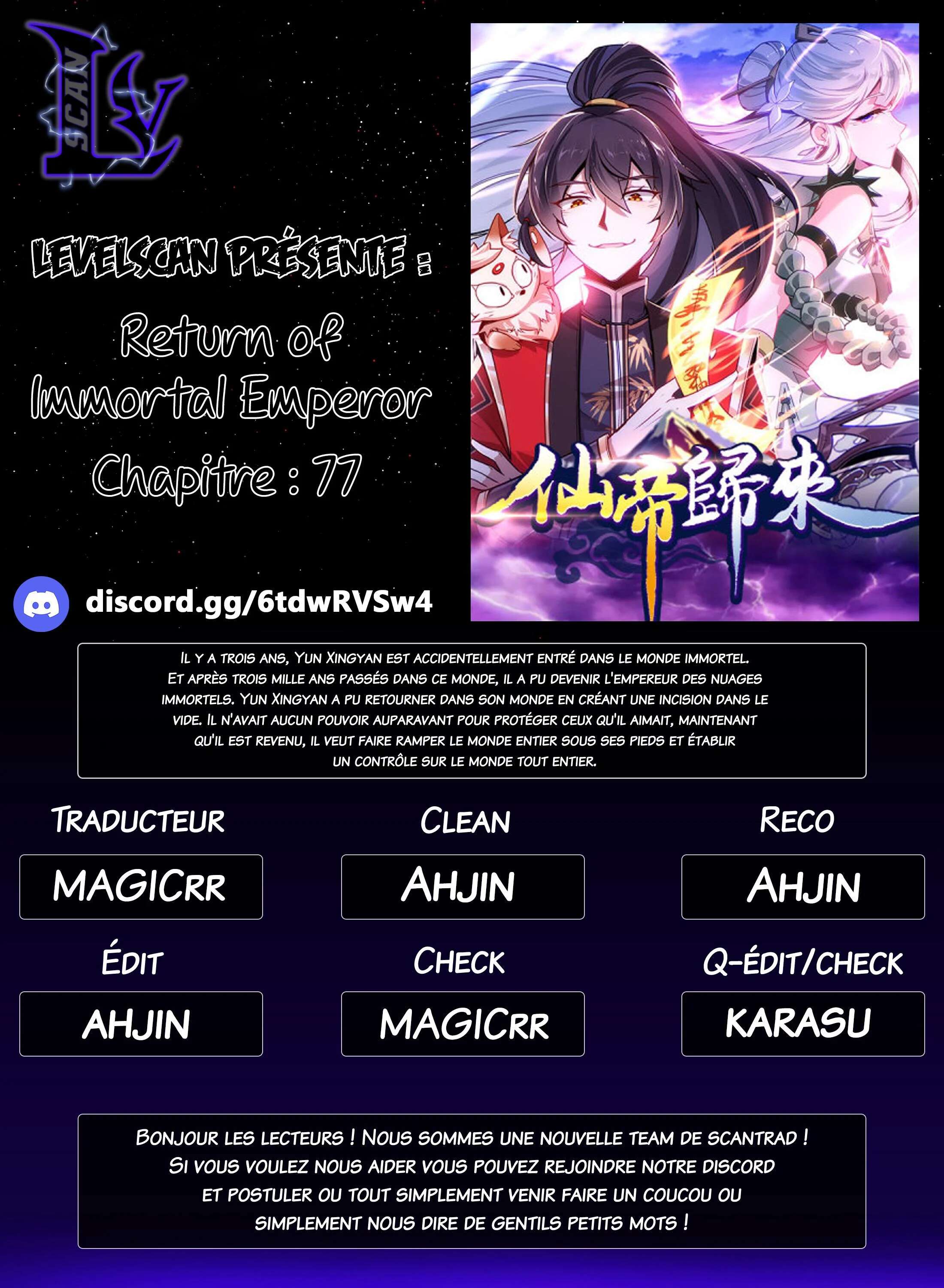 Read Return Of Immortal Emperor FR Manga Online