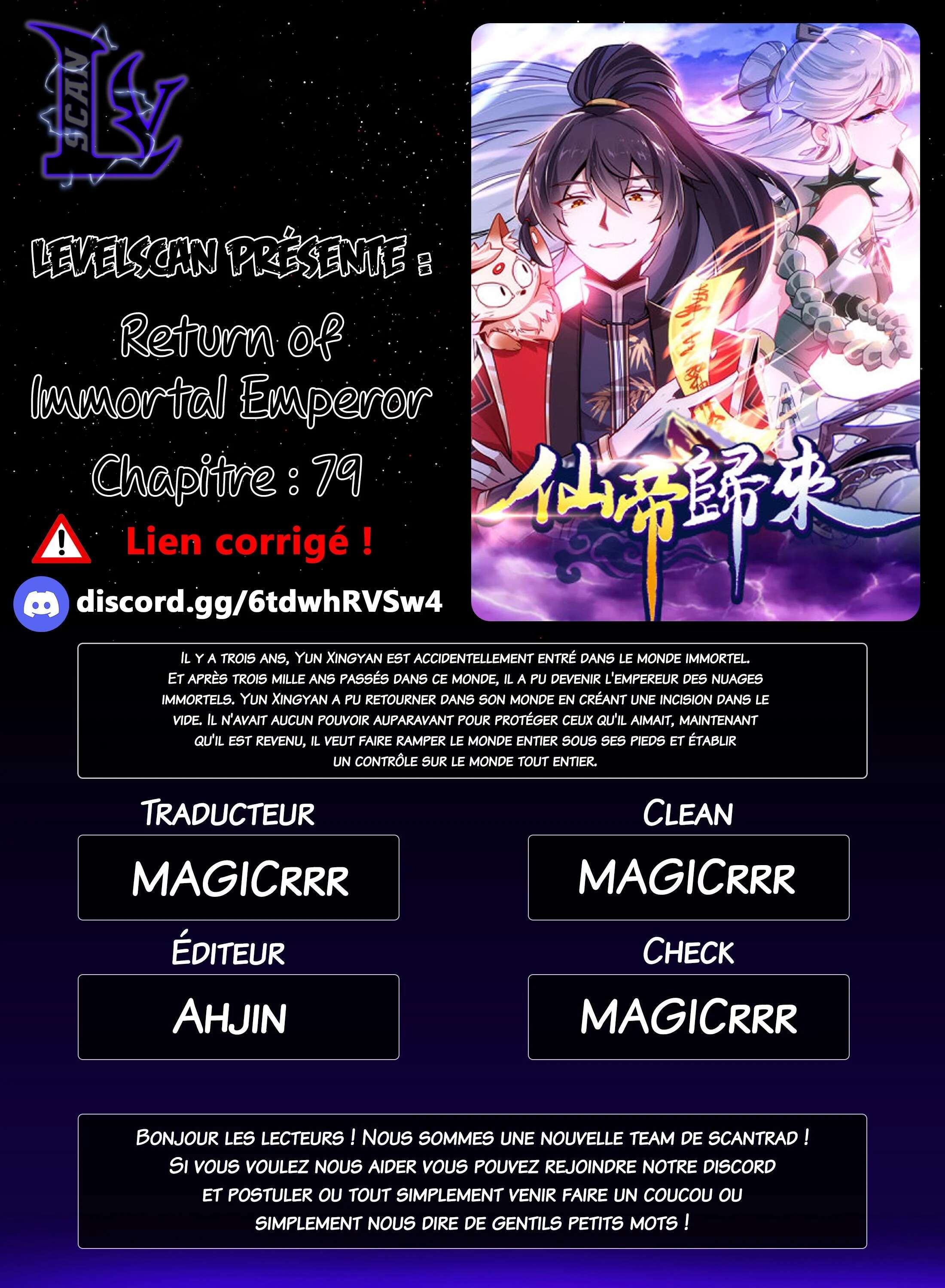 Read Return Of Immortal Emperor FR Manga Online